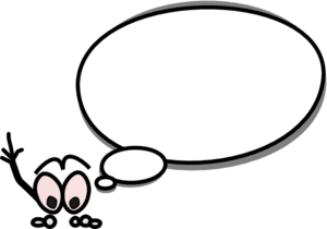 Speech Bubble With Person Pointing Up by