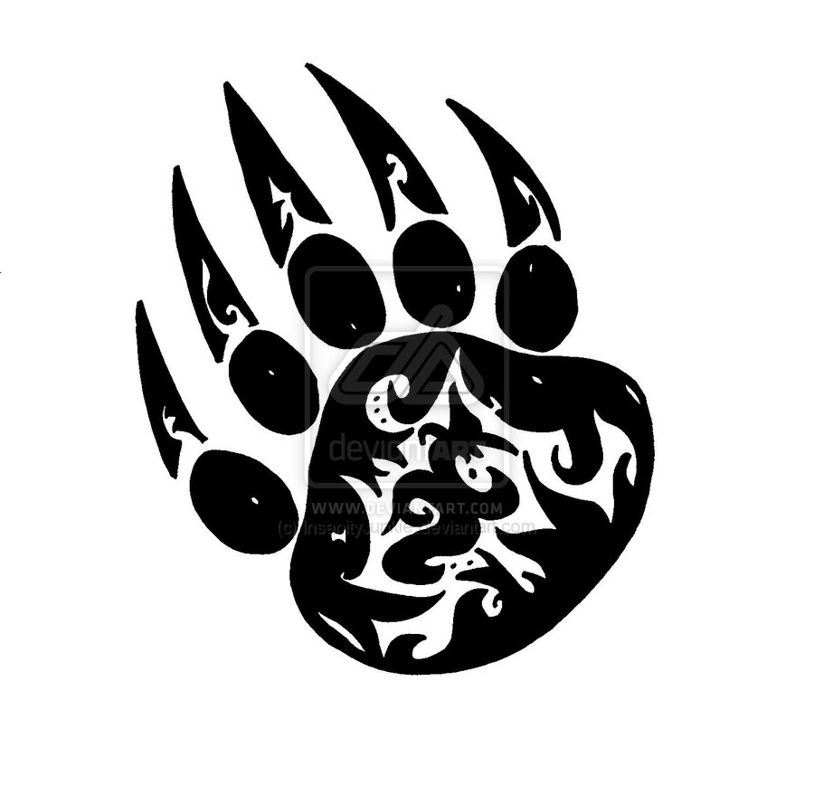 Bear paw tattoo tribal.