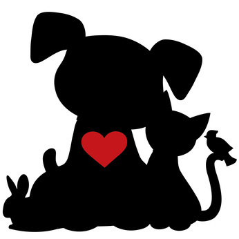 Dog cat silhouette clip art
