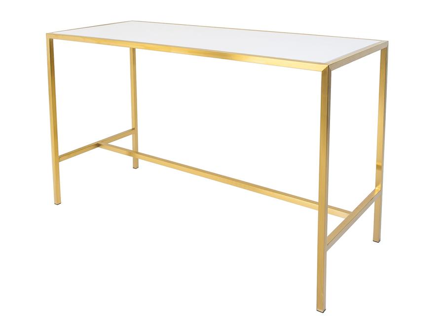 Bar Table Hire | Outline Tapas Table Gold with White Top - Indoor ...