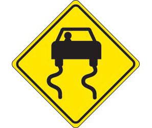 Traffic Caution/Warning Sign - Slippery Road Graphic - Caution ...