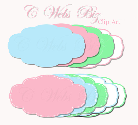 Baby Pastel Digital ClipArt Frame Tags Labels by CWebsBizClipArt