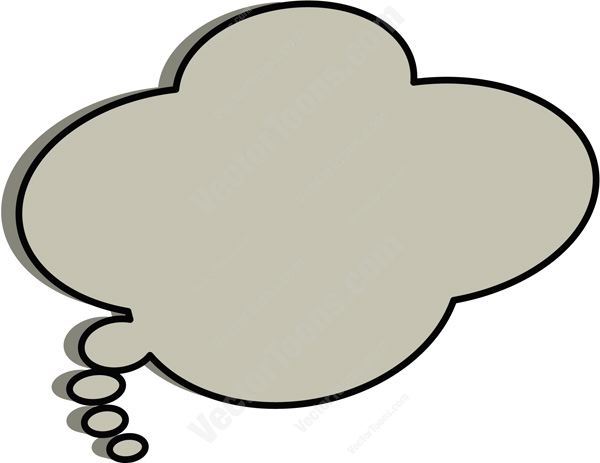 Grey Silent Wavy Cloud Comic Thought Bubble - VectorToons: Royalty ...