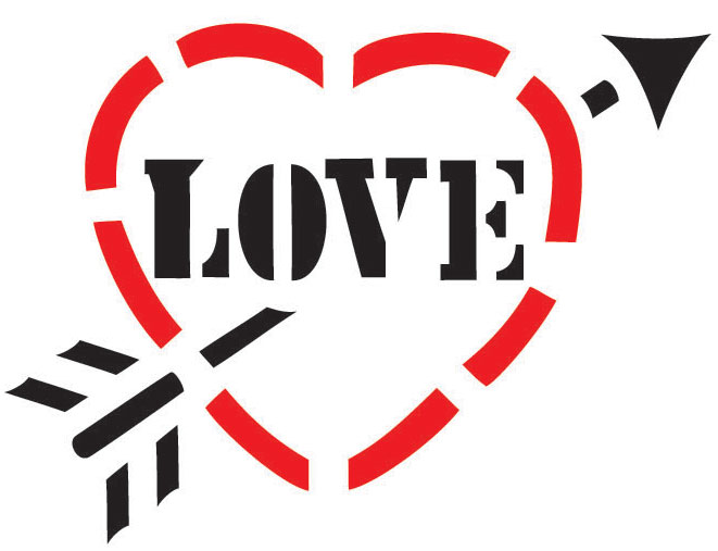 Love Heart with Arrow - $10.00 : StraddieStencils.com, Your ...