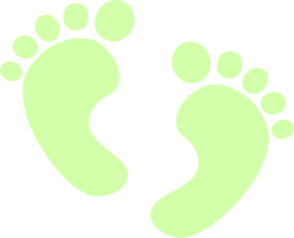 green baby footprint clip art