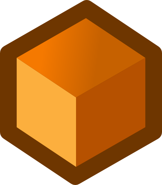 Icon Cube Orange clip art Free Vector