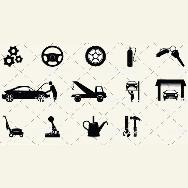Auto Service Vector Icons | Vector Art | Clip Art