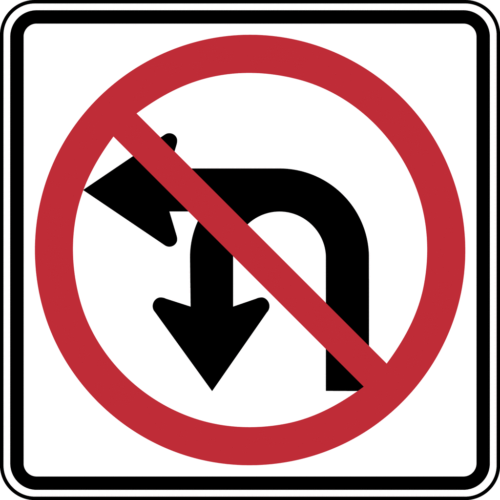 No U-turn/ No Left Turn, Color | ClipArt ETC
