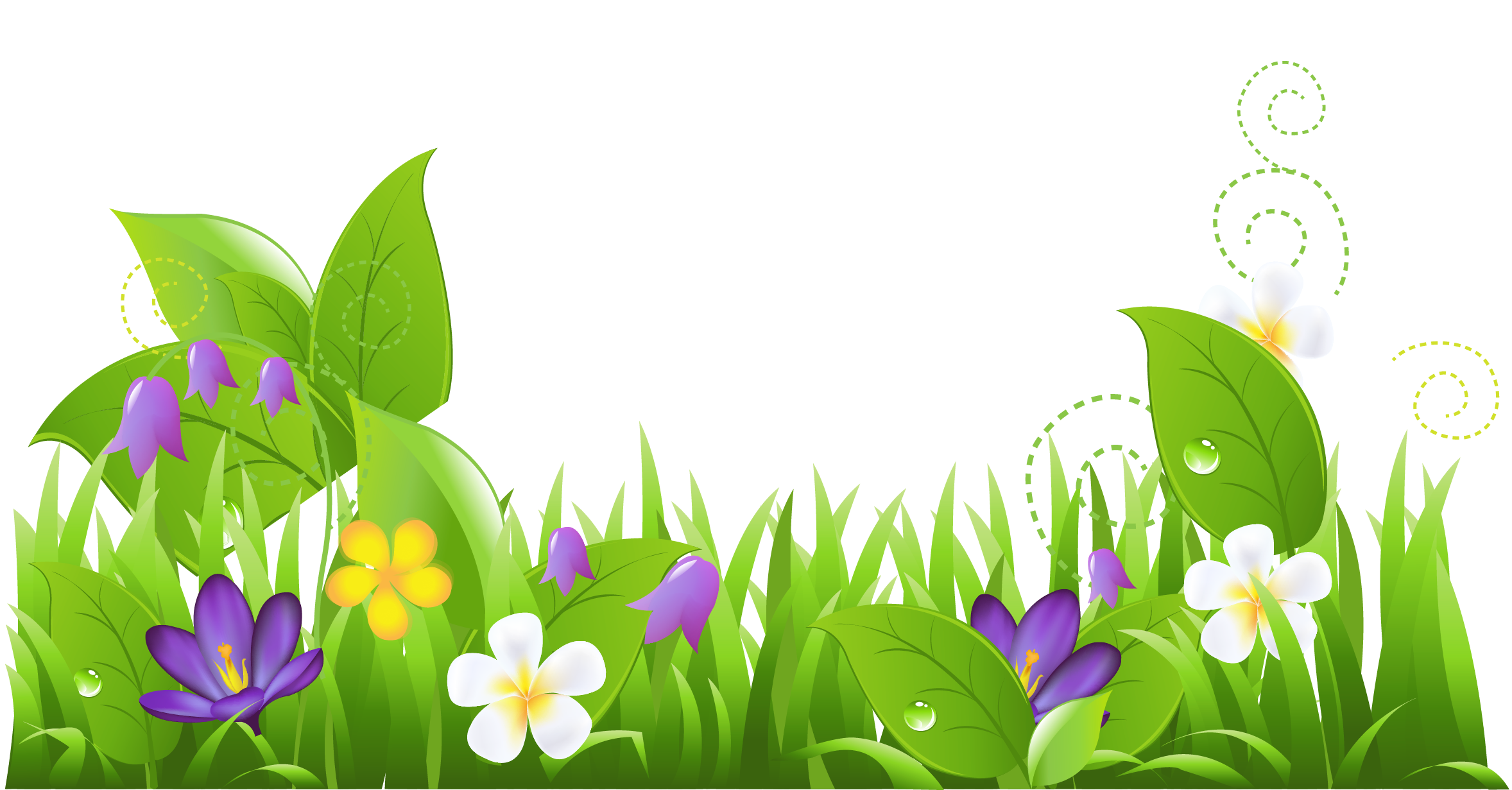 Grass and Flowers PNG Clipart
