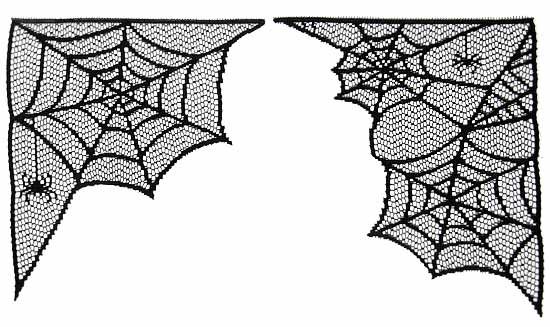 Black Lace Spider Web Corner Accents Set of 2 - Fall and Halloween ...