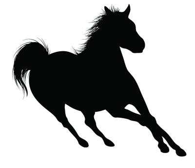 Clipart silhouette horse running