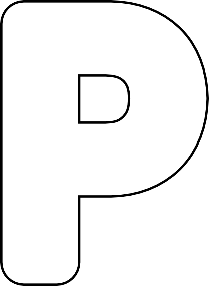 Letter p clipart black and white