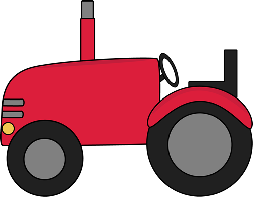 Red tractor clipart