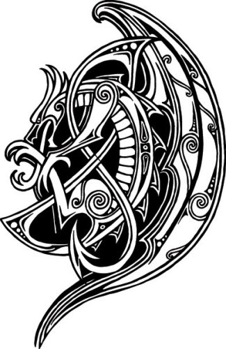 Amazon.com: Tribal Dragon EPS Vector Sign Clip Art