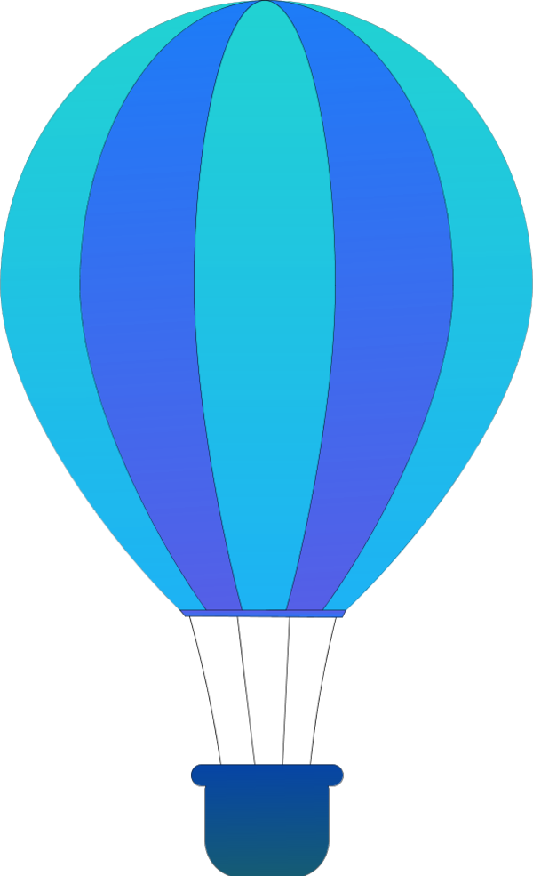 Vertical Striped Hot Air Balloons 2 - vector Clip Art