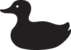 Black White And Duck Toy Clipart
