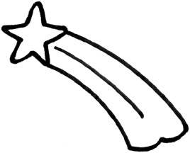 Shooting star clipart outline