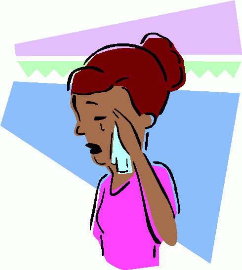 Black girl crying clipart