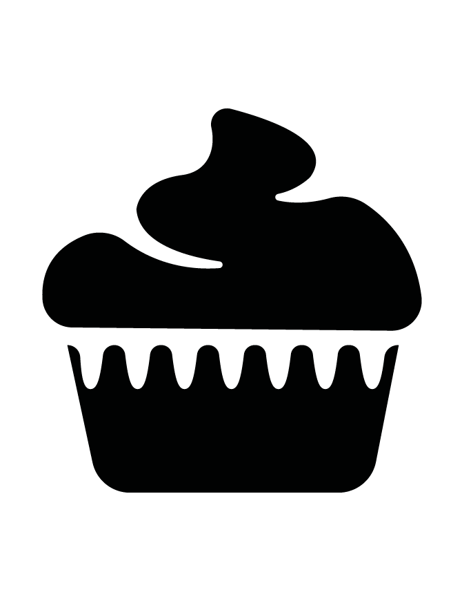 Cupcake Silhouette 8 | H & M Coloring Pages