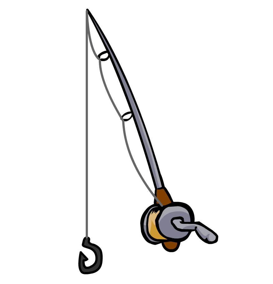 White Fishing Pole Clipart