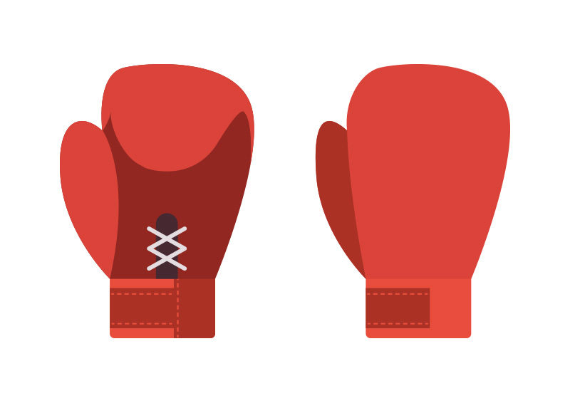 Boxing Gloves Flat Vector - SuperAwesomeVectors