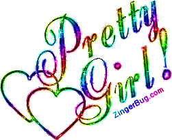 Pretty Girl Rainbow Glitter Text Glitter Graphic, Greeting ...