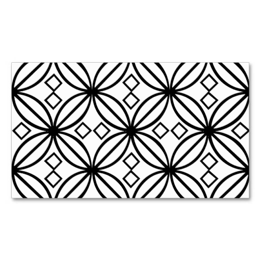 Geometric Black White Floral Pattern Business Card Template from ...