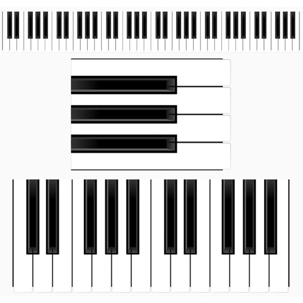 XOO Plate :: 3 Realistic Piano Keyboard Vector Graphics Set