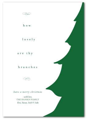 Evergreen Tree Christmas Card Template | Contemporary Christmas ...