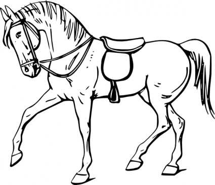 Walking Horse Outline clip art Vector clip art - Free vector for ...