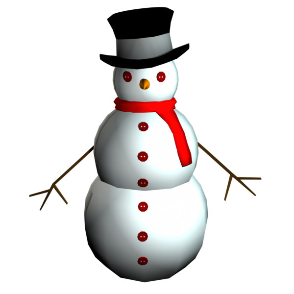 3d snow man rigged animation