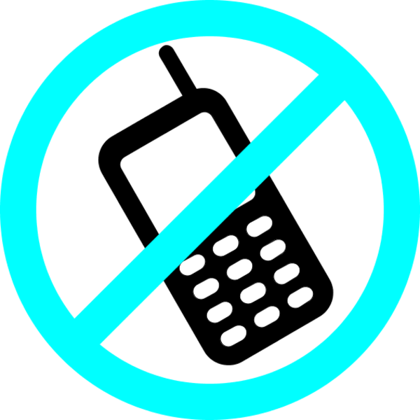Clipart of no cell phone charging zone