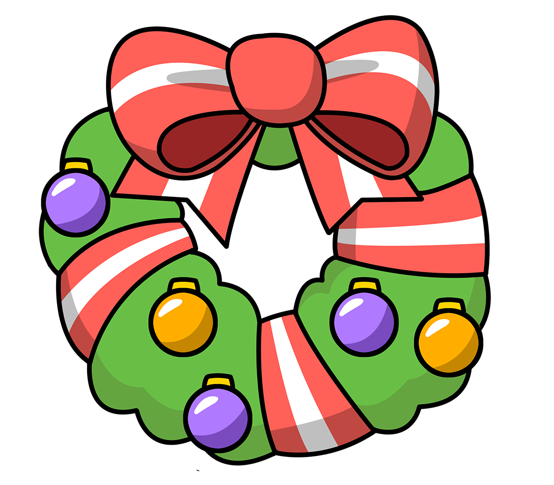 Cartoon christmas wreath clipart