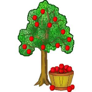 Free clipart of an apple tree