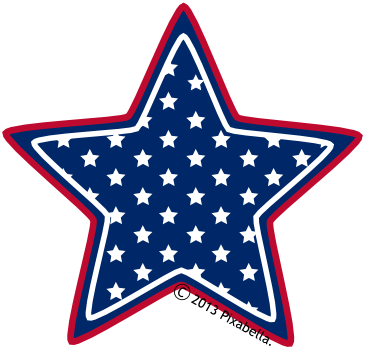 Red white and blue flag stars clipart