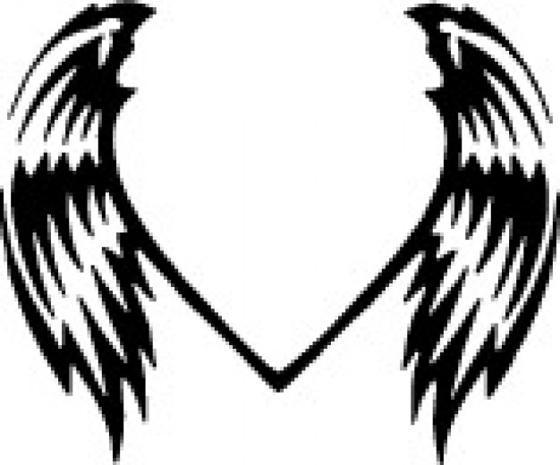 Wings united by half heart line Vector | Free Download