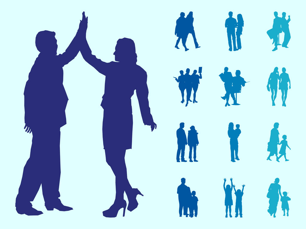 People In Couples Silhouettes Graphics Vector Art & Graphics ...
