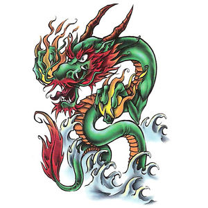 Bullseye Realistic Temporary Tattoo, Oriental Dragon, Made in USA ...