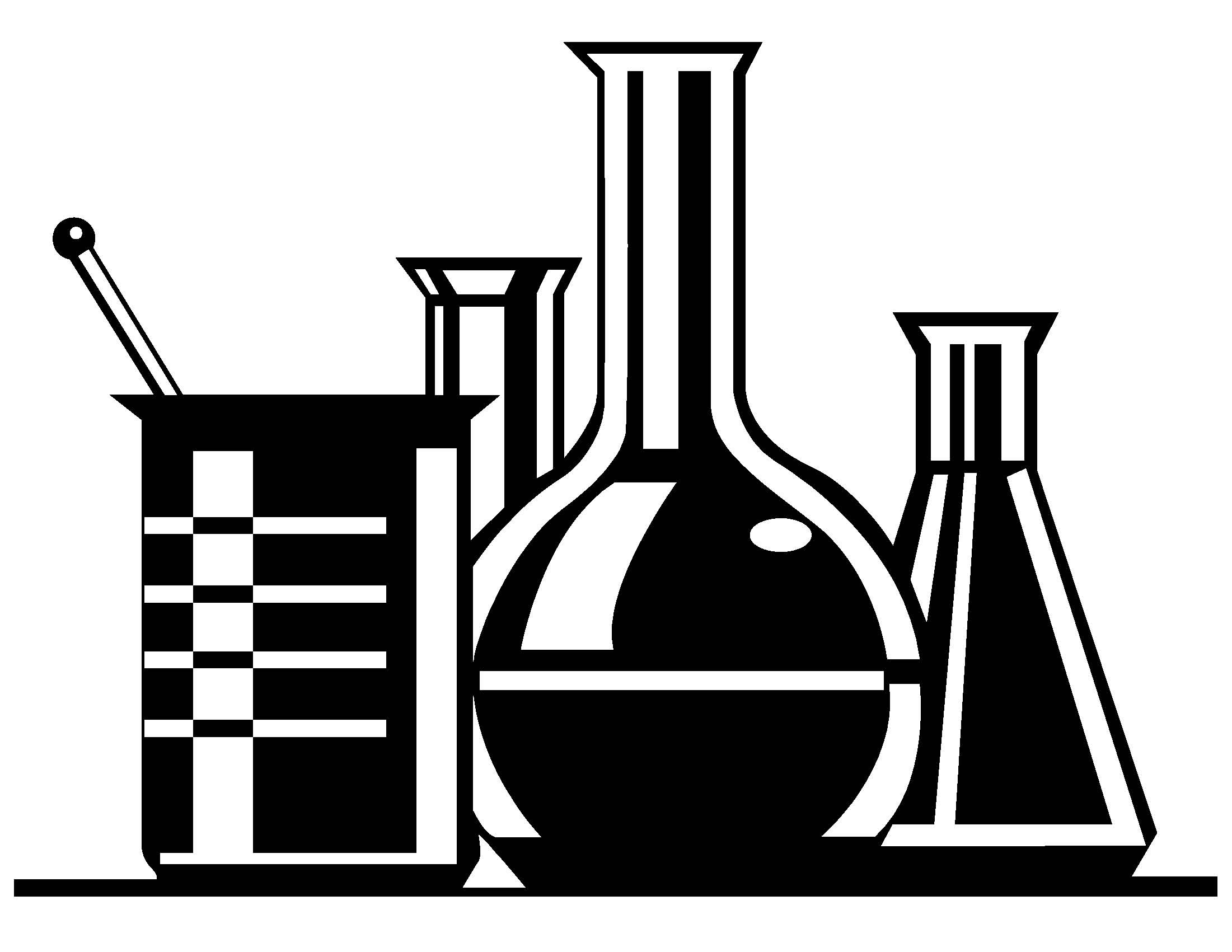 Science lab clipart black and white