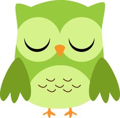 Owl clipart fall eyes closed