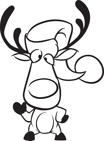 Reindeer Outline Clip Art Clip Art, Vector Images & Illustrations ...