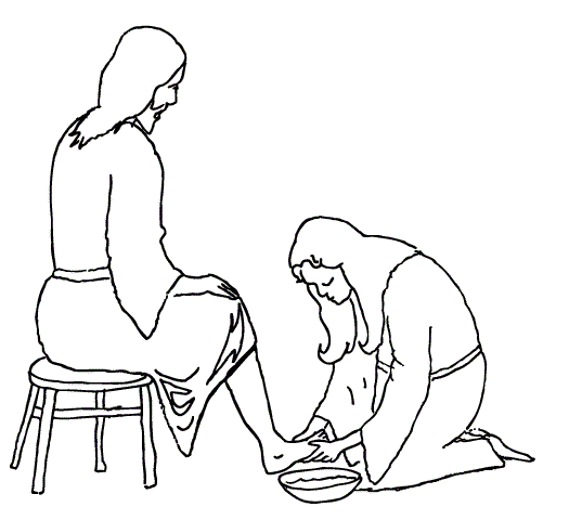 Coloring Pages Of Jesus Washing His Disciples Feet. paper bowls ...