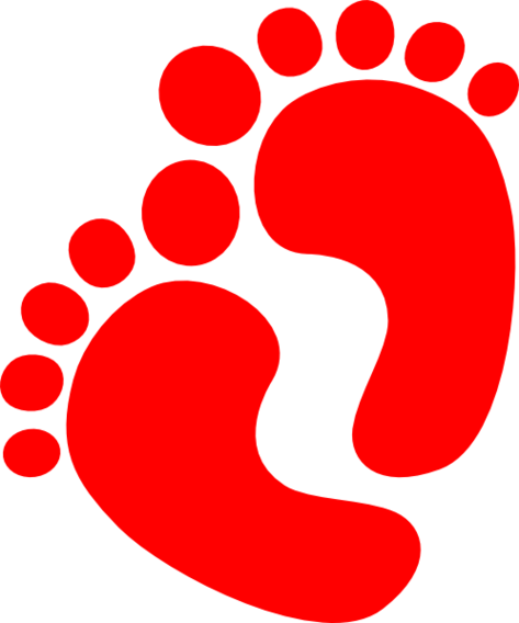 Red Footprints Clipart - Free to use Clip Art Resource