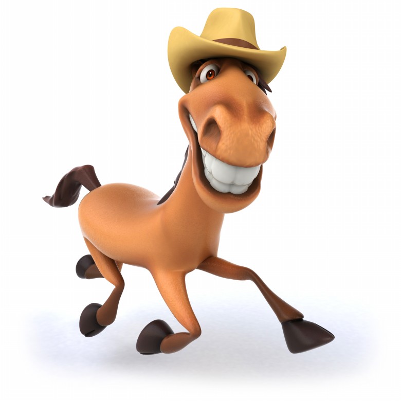 Funny Horses 3D Cartoon Photos