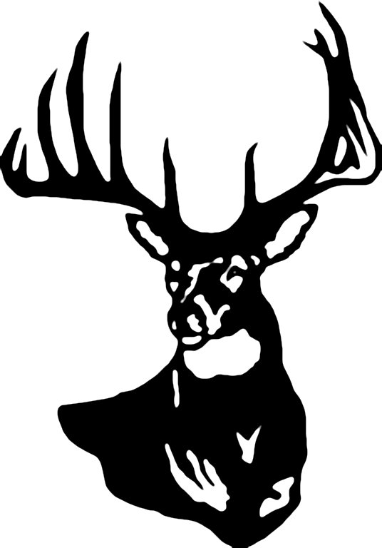 free black and white deer clipart - photo #35