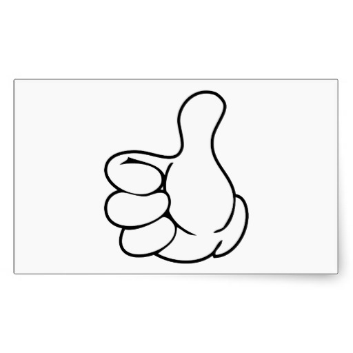 Cartoon Hand Thumbs Up Rectangular Stickers from Zazzle.