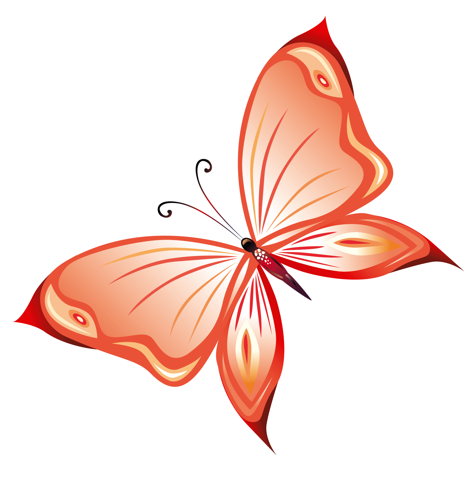 Transparent Red Butterfly PNG Clipart