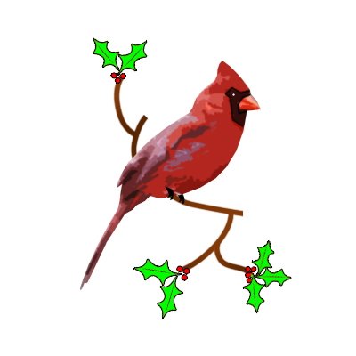 Holiday Clip Art - Arizona Holiday Cardinal - Red Cardinal Bird