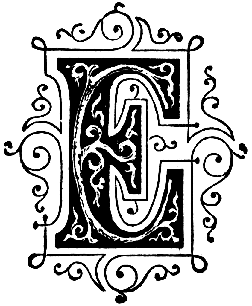E, Ornamental letter | ClipArt ETC
