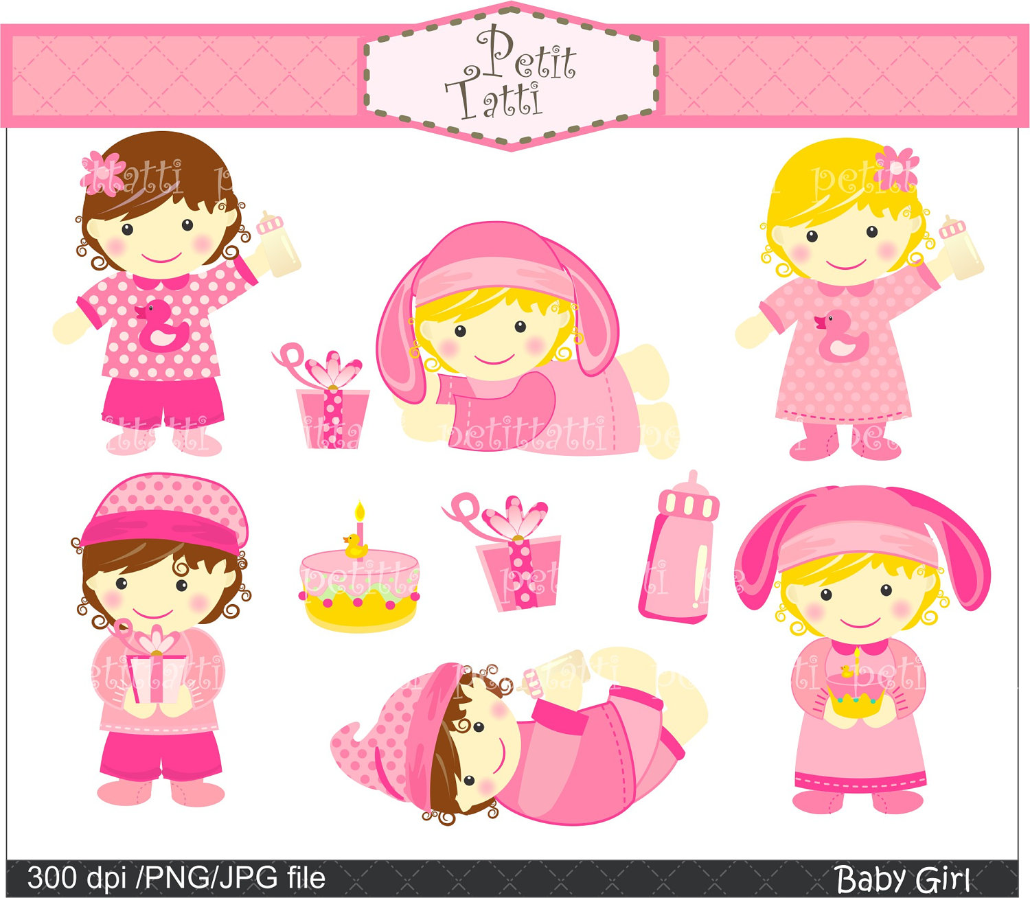 clip art baby girl pink - photo #25